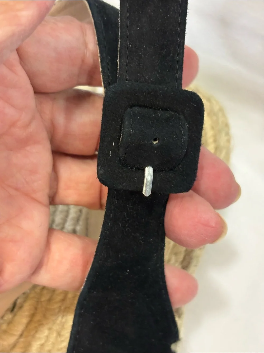 BODEN Black Suede Espadrille Slingback Flats SZ 41 = SZ 10 EUC $98
